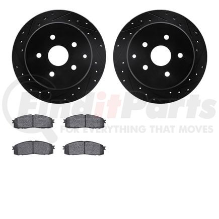 Dynamic Friction Company 8502-76111 Rotors-Drilled and Slotted-Black with 5000 Advanced Brake Pads
