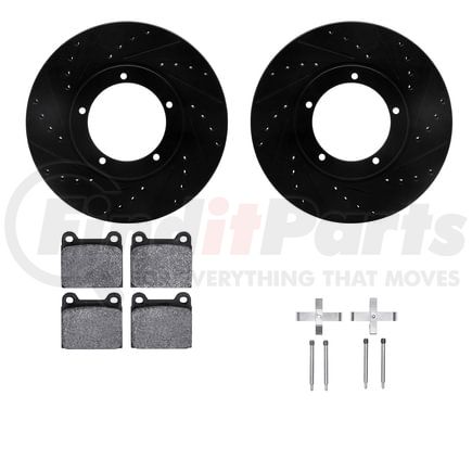 Dynamic Friction Company 8512-02003 Rotors-Drilled & Slotted-Black w/ 5000 Advanced Brake Pads Incl Hdw