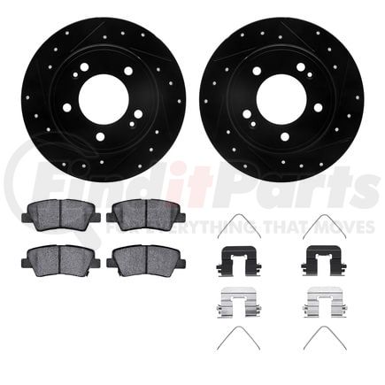 Dynamic Friction Company 8512-03072 Rotors-Drilled & Slotted-Black w/ 5000 Advanced Brake Pads Incl Hdw