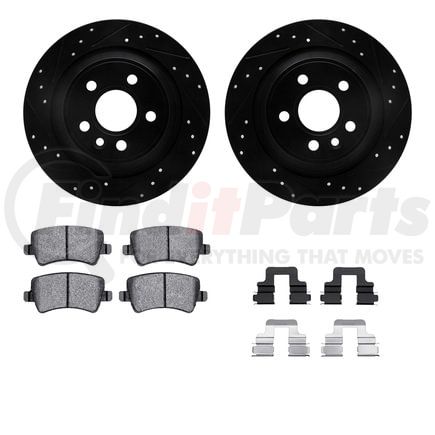 Dynamic Friction Company 8512-11034 Rotors-Drilled & Slotted-Black w/ 5000 Advanced Brake Pads Incl Hdw