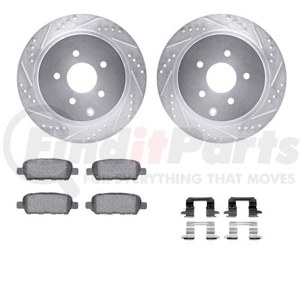 Dynamic Friction Company 7612-67011 Rotors-Drilled & Slotted-Silver w/ 5000 Euro Ceramic Brake Pads Incl Hdw