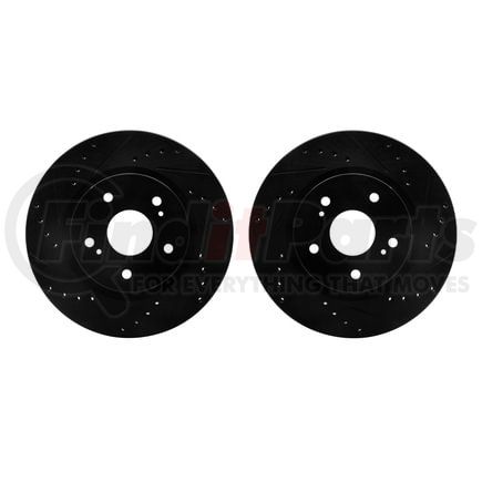 Dynamic Friction Company 8002-01005 Brake Rotors - Drilled & Slotted - Black