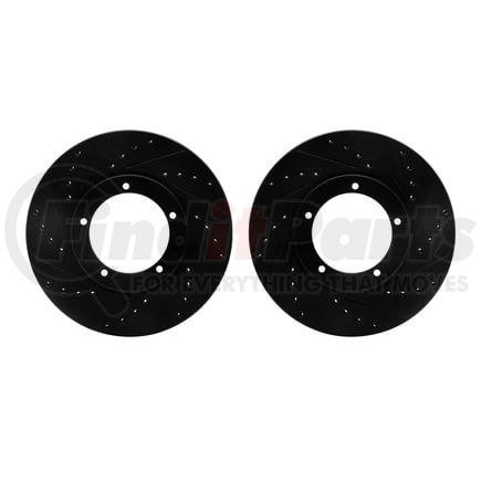 Dynamic Friction Company 8002-02002 Brake Rotors - Drilled & Slotted - Black