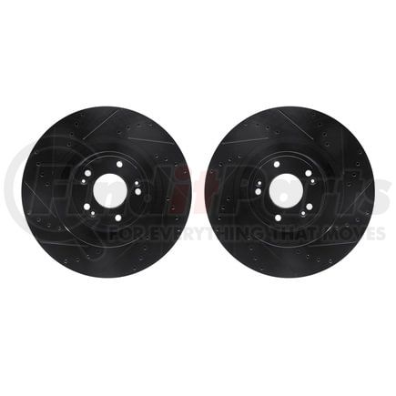 Dynamic Friction Company 8002-03004 Brake Rotors - Drilled & Slotted - Black