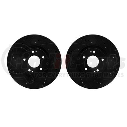 Dynamic Friction Company 8002-03010 Brake Rotors - Drilled & Slotted - Black