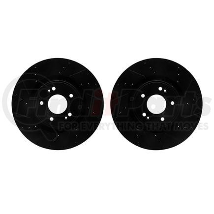 Dynamic Friction Company 8002-03017 Brake Rotors - Drilled & Slotted - Black