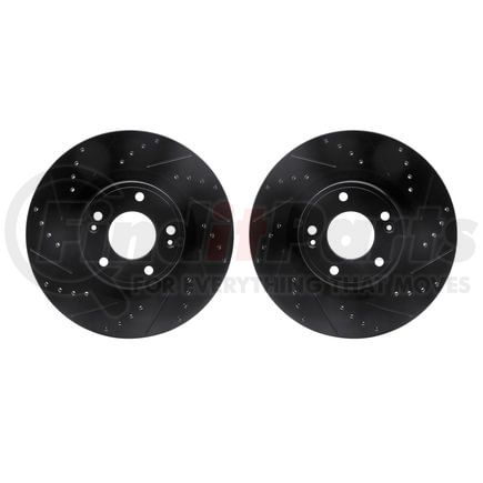Dynamic Friction Company 8002-03018 Brake Rotors - Drilled & Slotted - Black
