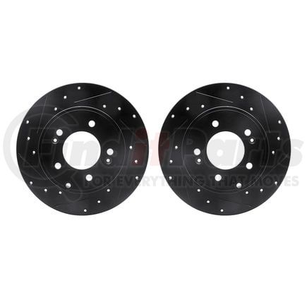 Dynamic Friction Company 8002-03040 Brake Rotors - Drilled & Slotted - Black