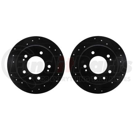 Dynamic Friction Company 8002-03044 Brake Rotors - Drilled & Slotted - Black