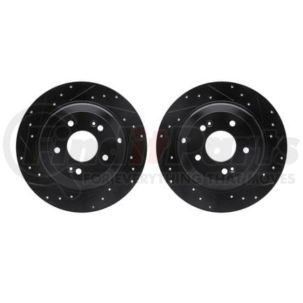 Dynamic Friction Company 8002-03048 Brake Rotors - Drilled & Slotted - Black