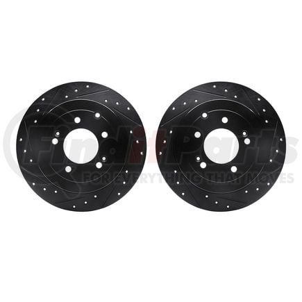 Dynamic Friction Company 8002-03061 Brake Rotors - Drilled & Slotted - Black