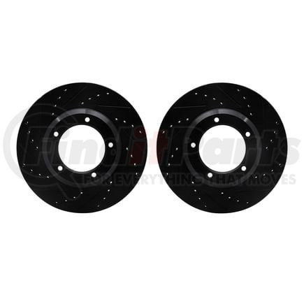 Dynamic Friction Company 8002-11002 Brake Rotors - Drilled & Slotted - Black