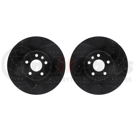 Dynamic Friction Company 8002-11000 Brake Rotors - Drilled & Slotted - Black