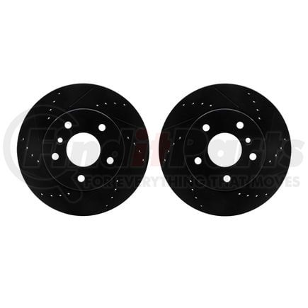 Dynamic Friction Company 8002-11003 Brake Rotors - Drilled & Slotted - Black