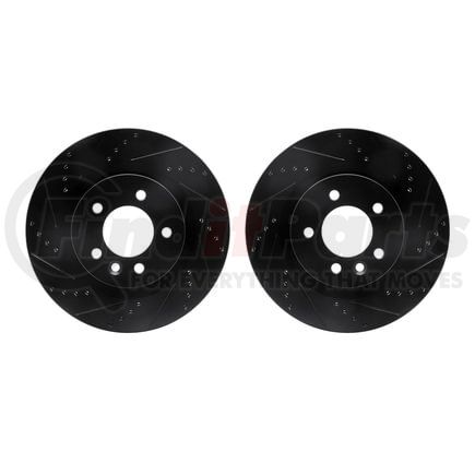 Dynamic Friction Company 8002-11010 Brake Rotors - Drilled & Slotted - Black