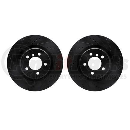 Dynamic Friction Company 8002-11014 Brake Rotors - Drilled & Slotted - Black