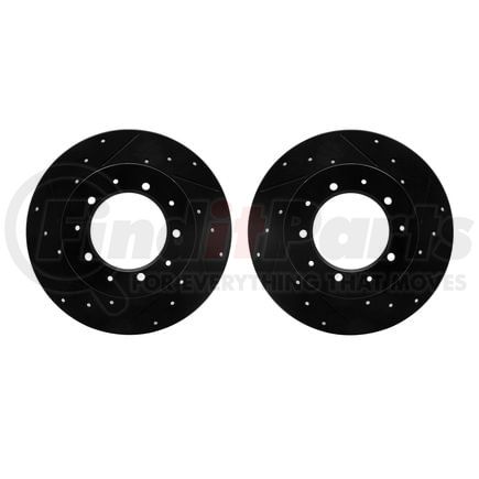 Dynamic Friction Company 8002-11020 Brake Rotors - Drilled & Slotted - Black