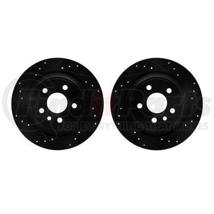 Dynamic Friction Company 8002-11018 Brake Rotors - Drilled & Slotted - Black