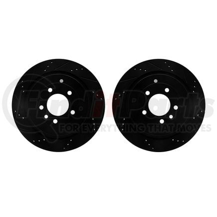 Dynamic Friction Company 8002-11029 Brake Rotors - Drilled & Slotted - Black