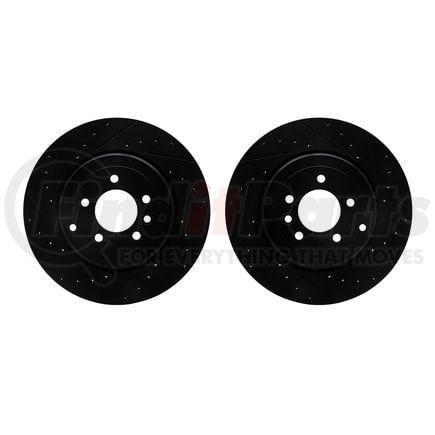 Dynamic Friction Company 8002-11035 Brake Rotors - Drilled & Slotted - Black