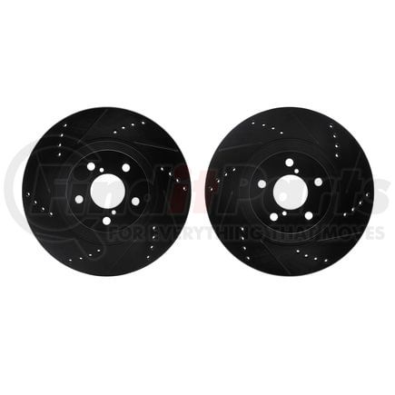 Dynamic Friction Company 8002-13002 Brake Rotors - Drilled & Slotted - Black