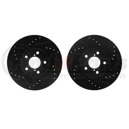 Dynamic Friction Company 8002-13001 Brake Rotors - Drilled & Slotted - Black