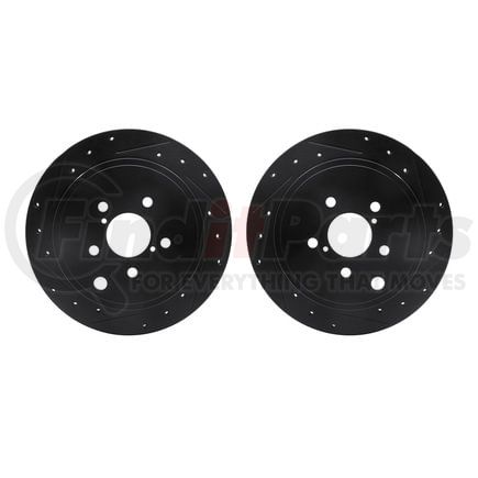 Dynamic Friction Company 8002-13026 Brake Rotors - Drilled & Slotted - Black