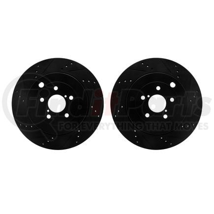 Dynamic Friction Company 8002-13031 Brake Rotors - Drilled & Slotted - Black