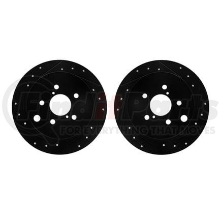 Dynamic Friction Company 8002-13032 Brake Rotors - Drilled & Slotted - Black