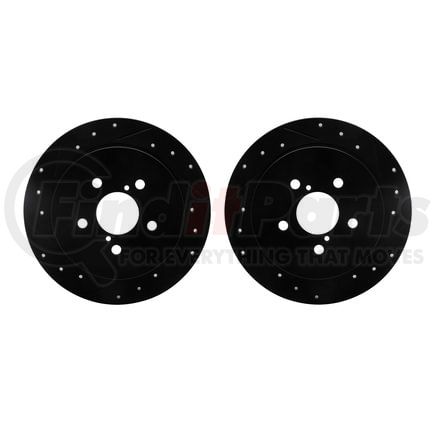 Dynamic Friction Company 8002-13042 Brake Rotors - Drilled & Slotted - Black