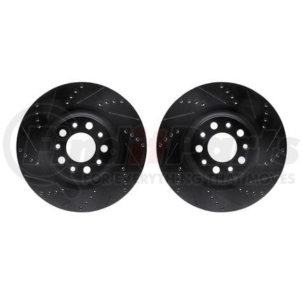 Dynamic Friction Company 8002-16008 Brake Rotors - Drilled & Slotted - Black