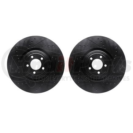 Dynamic Friction Company 8002-20006 Brake Rotors - Drilled & Slotted - Black