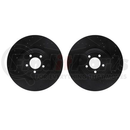 Dynamic Friction Company 8002-20005 Brake Rotors - Drilled & Slotted - Black