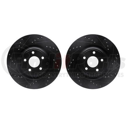 Dynamic Friction Company 8002-20027 Brake Rotors - Drilled & Slotted - Black