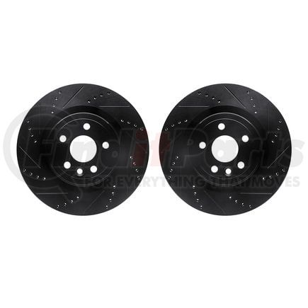 Dynamic Friction Company 8002-20025 Brake Rotors - Drilled & Slotted - Black