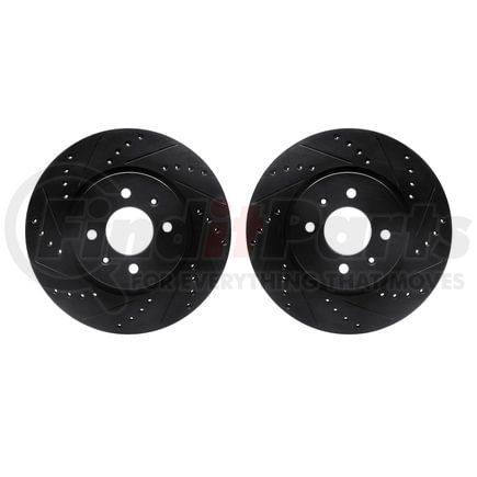 Dynamic Friction Company 8002-21003 Brake Rotors - Drilled & Slotted - Black