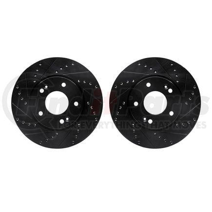 Dynamic Friction Company 8002-21008 Brake Rotors - Drilled & Slotted - Black