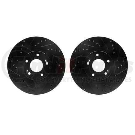 Dynamic Friction Company 8002-21013 Brake Rotors - Drilled & Slotted - Black