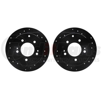 Dynamic Friction Company 8002-21035 Brake Rotors - Drilled & Slotted - Black