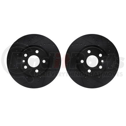Dynamic Friction Company 8002-27001 Brake Rotors - Drilled & Slotted - Black