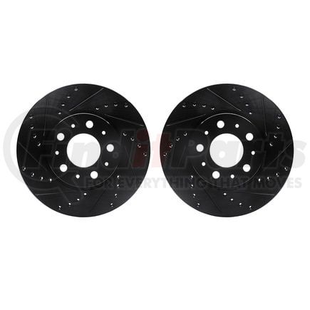 Dynamic Friction Company 8002-27016 Brake Rotors - Drilled & Slotted - Black