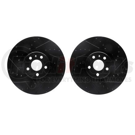 Dynamic Friction Company 8002-27025 Brake Rotors - Drilled & Slotted - Black