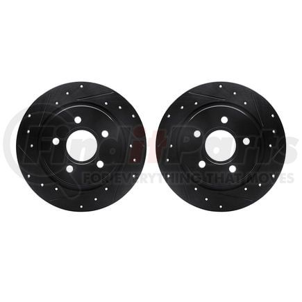 Dynamic Friction Company 8002-27038 Brake Rotors - Drilled & Slotted - Black