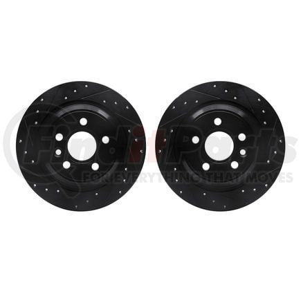 Dynamic Friction Company 8002-27042 Brake Rotors - Drilled & Slotted - Black
