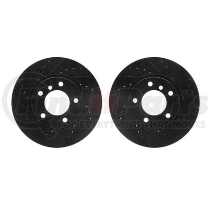 Dynamic Friction Company 8002-31001 Brake Rotors - Drilled & Slotted - Black