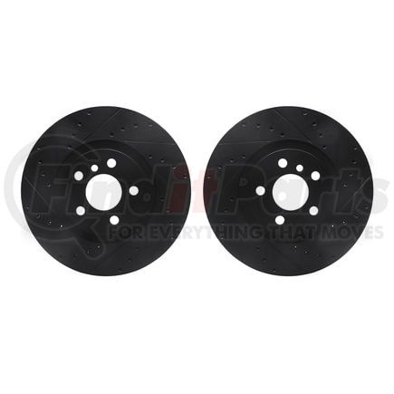 Dynamic Friction Company 8002-31007 Brake Rotors - Drilled & Slotted - Black