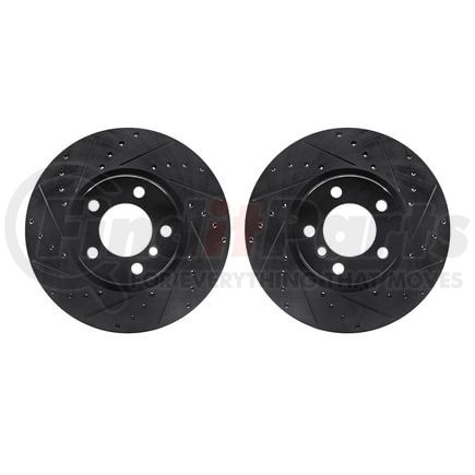 Dynamic Friction Company 8002-31008 Brake Rotors - Drilled & Slotted - Black