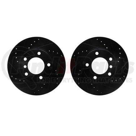 Dynamic Friction Company 8002-31011 Brake Rotors - Drilled & Slotted - Black
