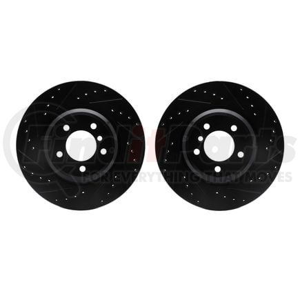 Dynamic Friction Company 8002-31017 Brake Rotors - Drilled & Slotted - Black