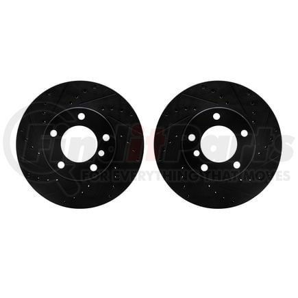 Dynamic Friction Company 8002-31025 Brake Rotors - Drilled & Slotted - Black